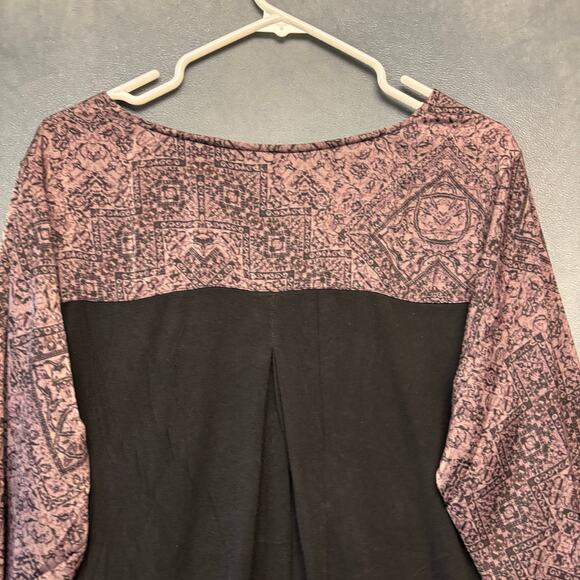 Rock & Republic XL Boho Hi-Low Tunic Blouse Studded Henley Top Boho Cottage - Picture 6 of 10